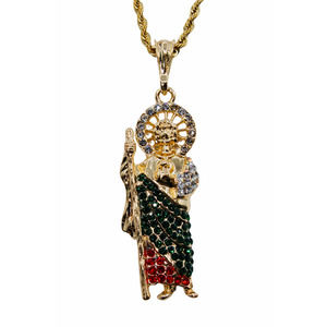 Saint Jude Pendant with Necklace 24K Gold Filled NEW San Judas